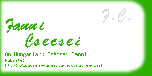 fanni csecsei business card